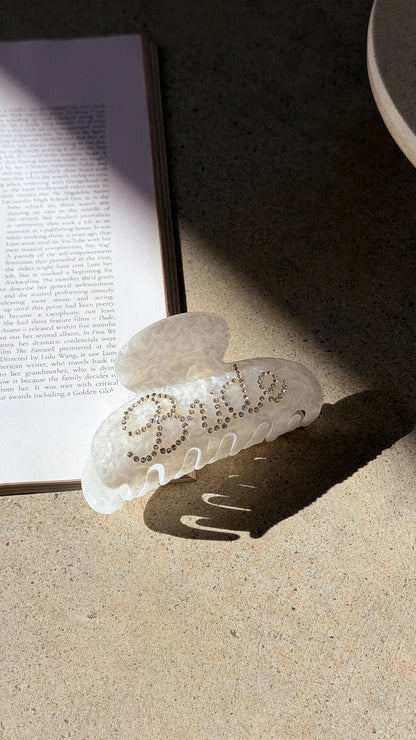 Bride Diamante Hairclip - White