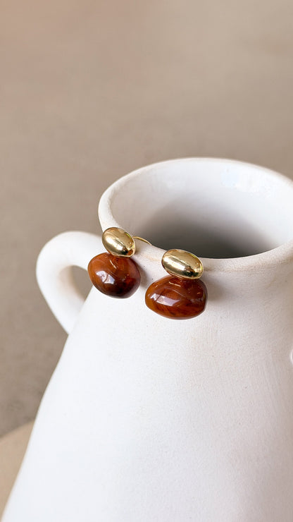 Bauble Resin Earring - Brown