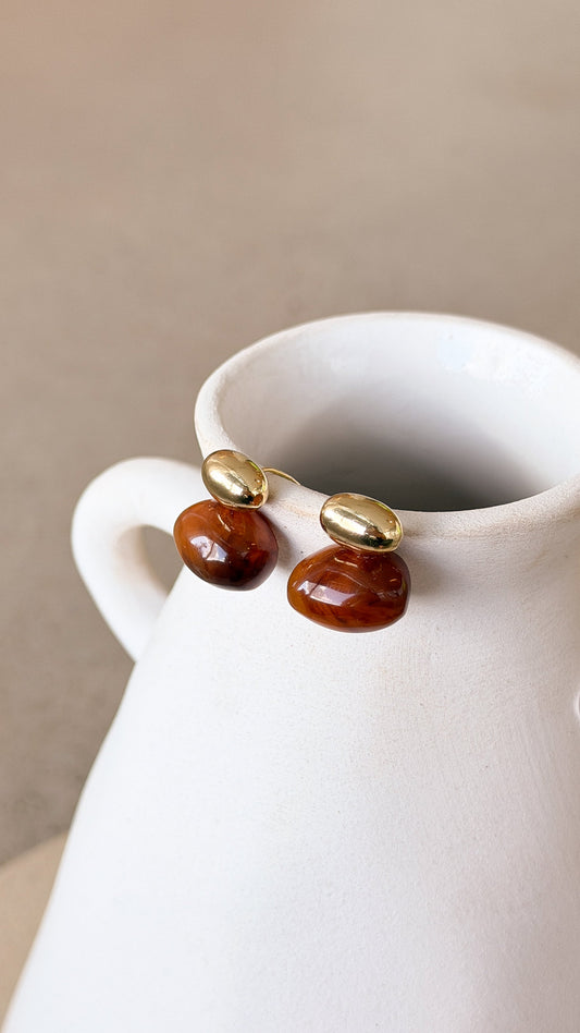 Bauble Resin Earring - Brown