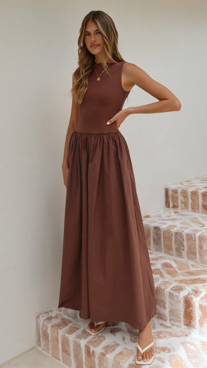 Alita Maxi Dress - Chocolate