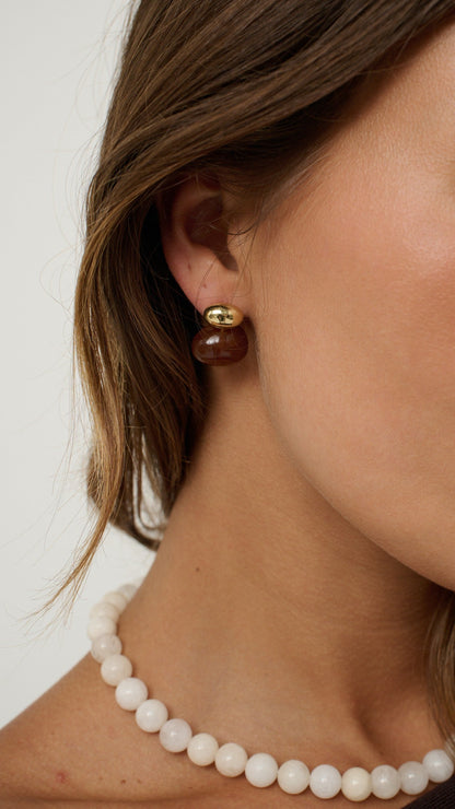 Bauble Resin Earring - Brown