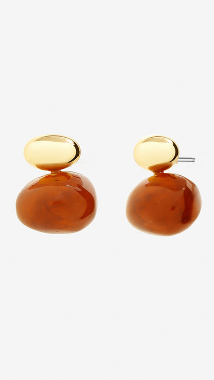 Bauble Resin Earring - Brown