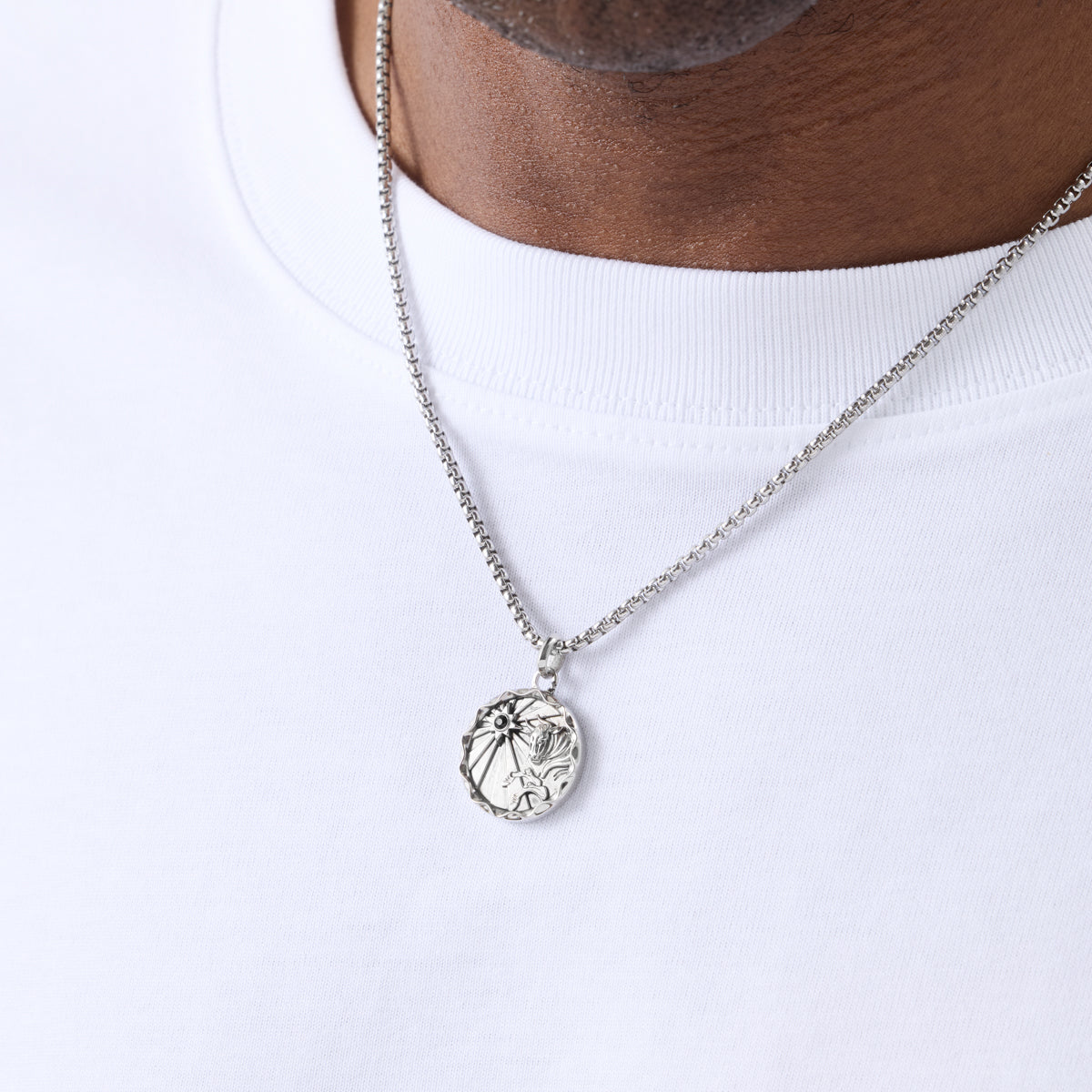 Traditional Zodiac Coin Necklace (Silver)