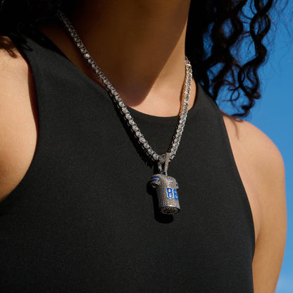 Dallas Cowboys Official NFL Ceedee Lamb Jersey #88 Pendant in White Gold
