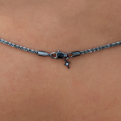 Diamond Cut Popcorn Necklace + Bracelet in Black - 2mm