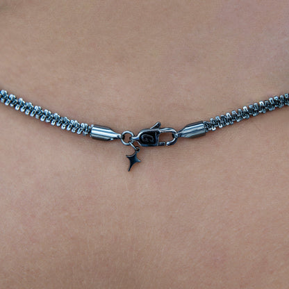 Diamond Cut Popcorn Chain + Bracelet in Black - 4mm