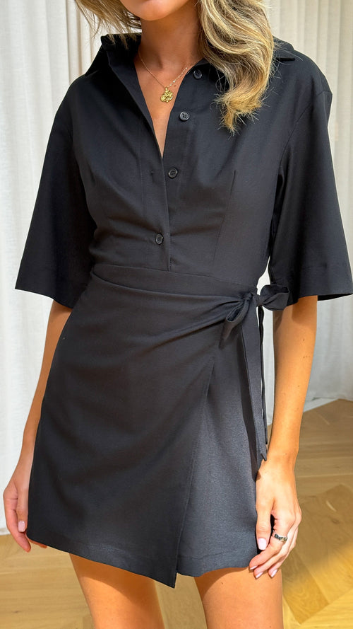 Bryce Wrap Playsuit - Black