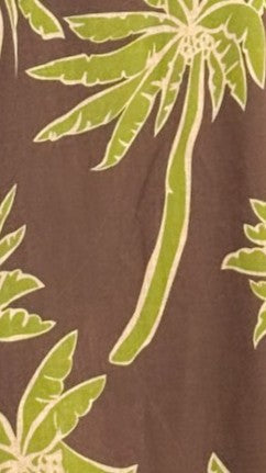 Calliope Strapless Top and Shorts Set - Brown/Green Palm