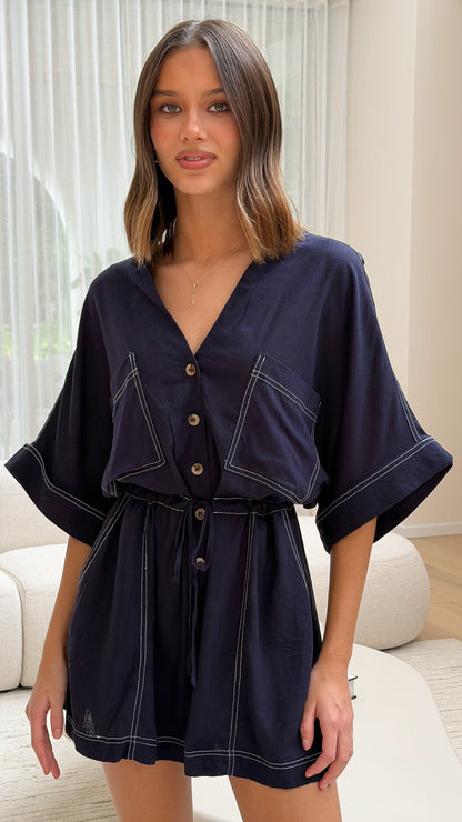 Cami Playsuit - Navy