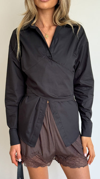 Ayla Long Sleeve Top - Black