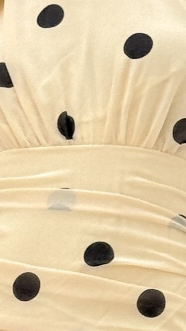 Cassandra Maxi Dress - Cream/Black Polka Dot