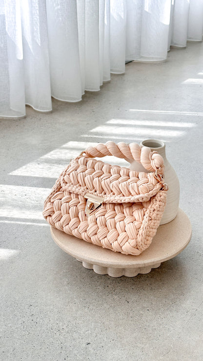 Annabel Chunky Plaited Handbag - Cream