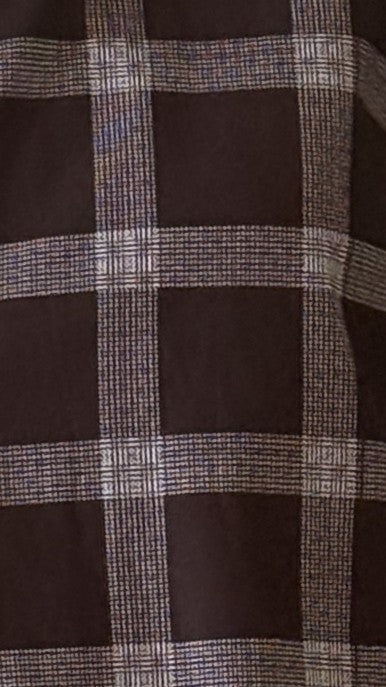 Arli Button Up Shirt - Chocolate/Beige Plaid