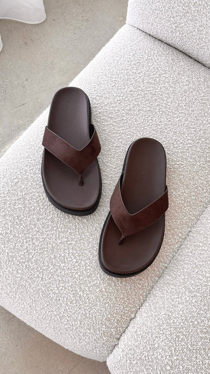 Aila Thong - Dark Cacao Suede