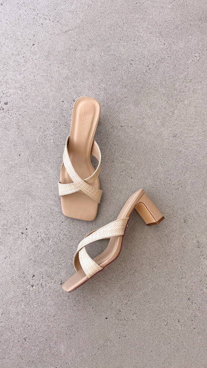 Camila Heel - Natural Raffia