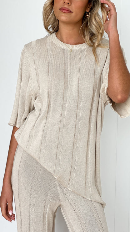 Bayu Knit Pants - Cream