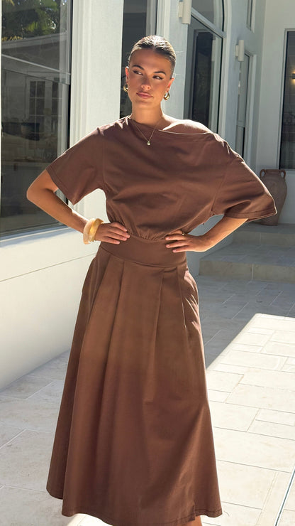 Aleski Maxi Dress - Chocolate
