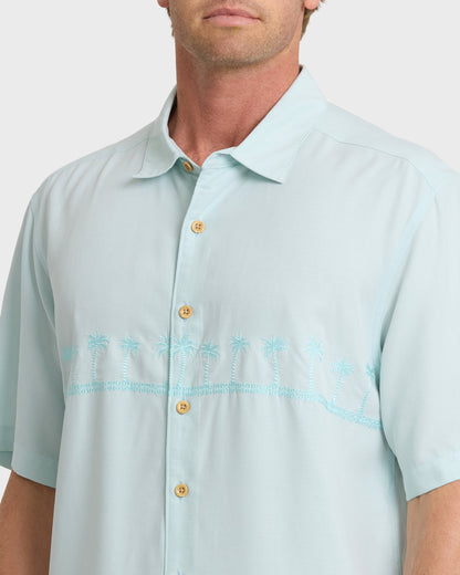 Waterman Tahiti Palms Premium Anti-Wrinkle Shirt - Cool Blue