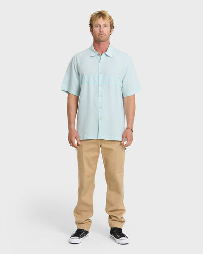 Waterman Tahiti Palms Premium Anti-Wrinkle Shirt - Cool Blue