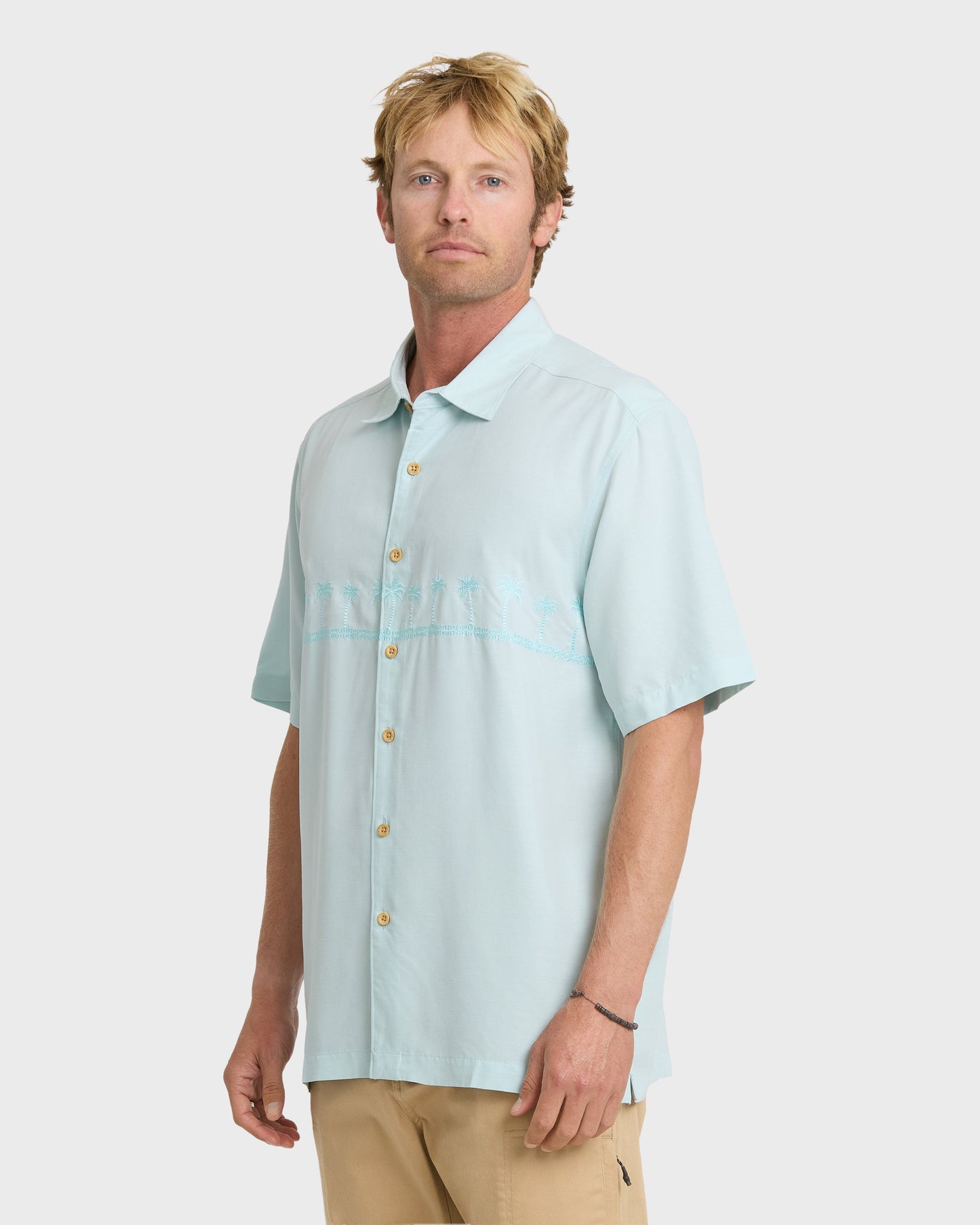 Waterman Tahiti Palms Premium Anti-Wrinkle Shirt - Cool Blue