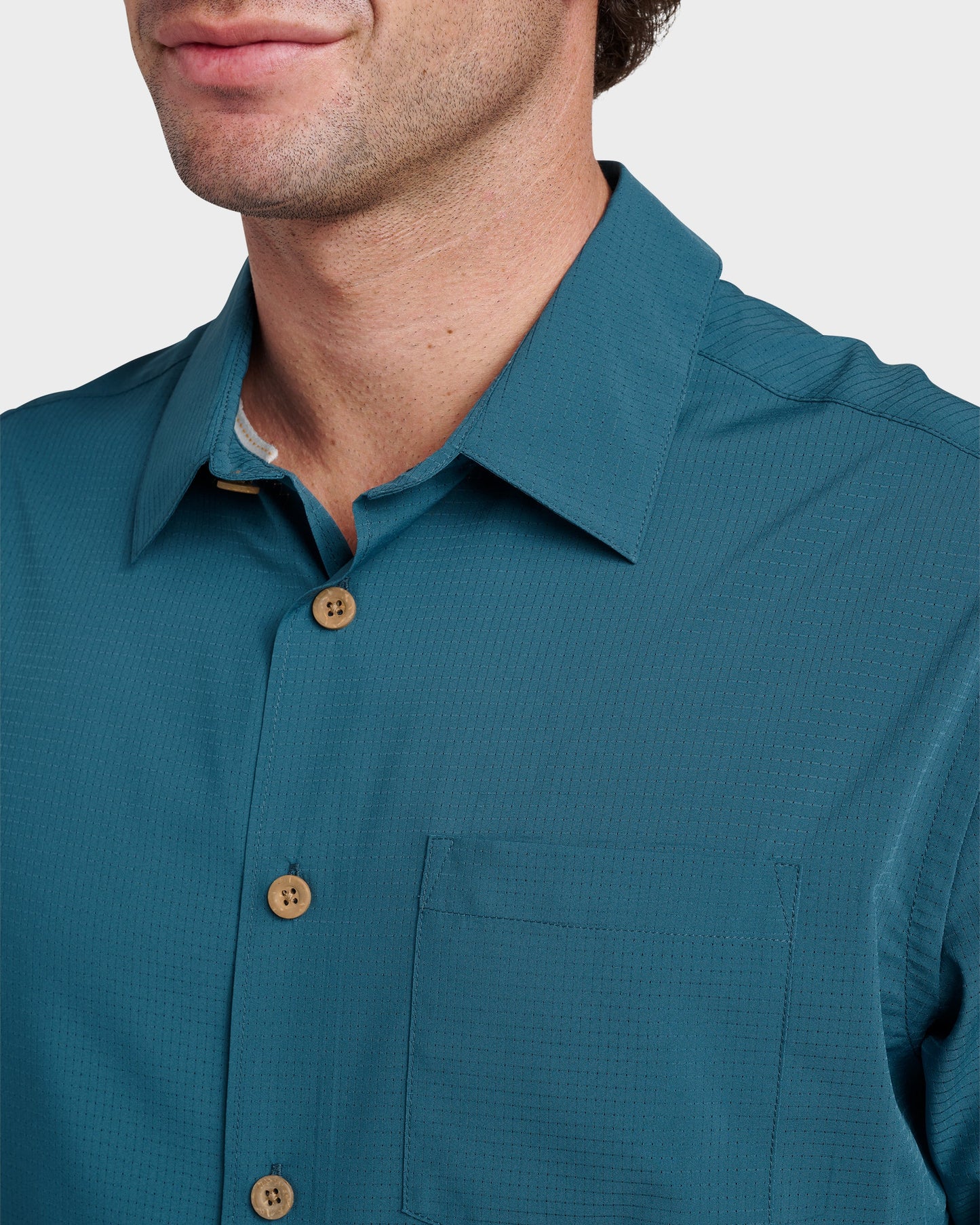 Chaser Short Sleeve Woven Shirt -  Real Teal