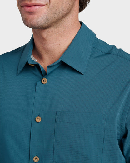 Chaser Short Sleeve Woven Shirt -  Real Teal