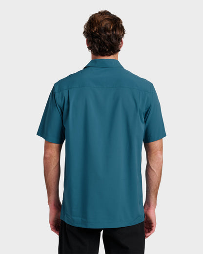 Chaser Short Sleeve Woven Shirt -  Real Teal