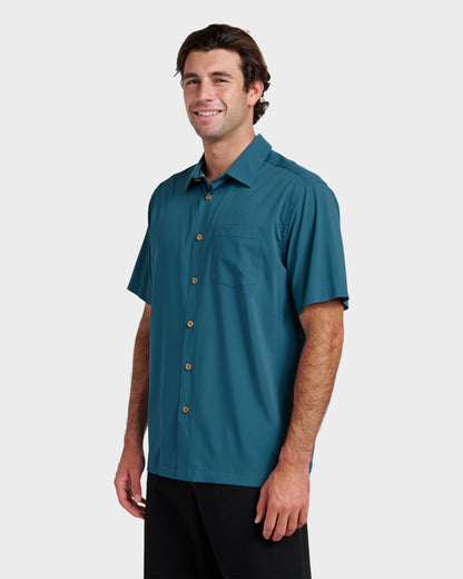 Chaser Short Sleeve Woven Shirt -  Real Teal