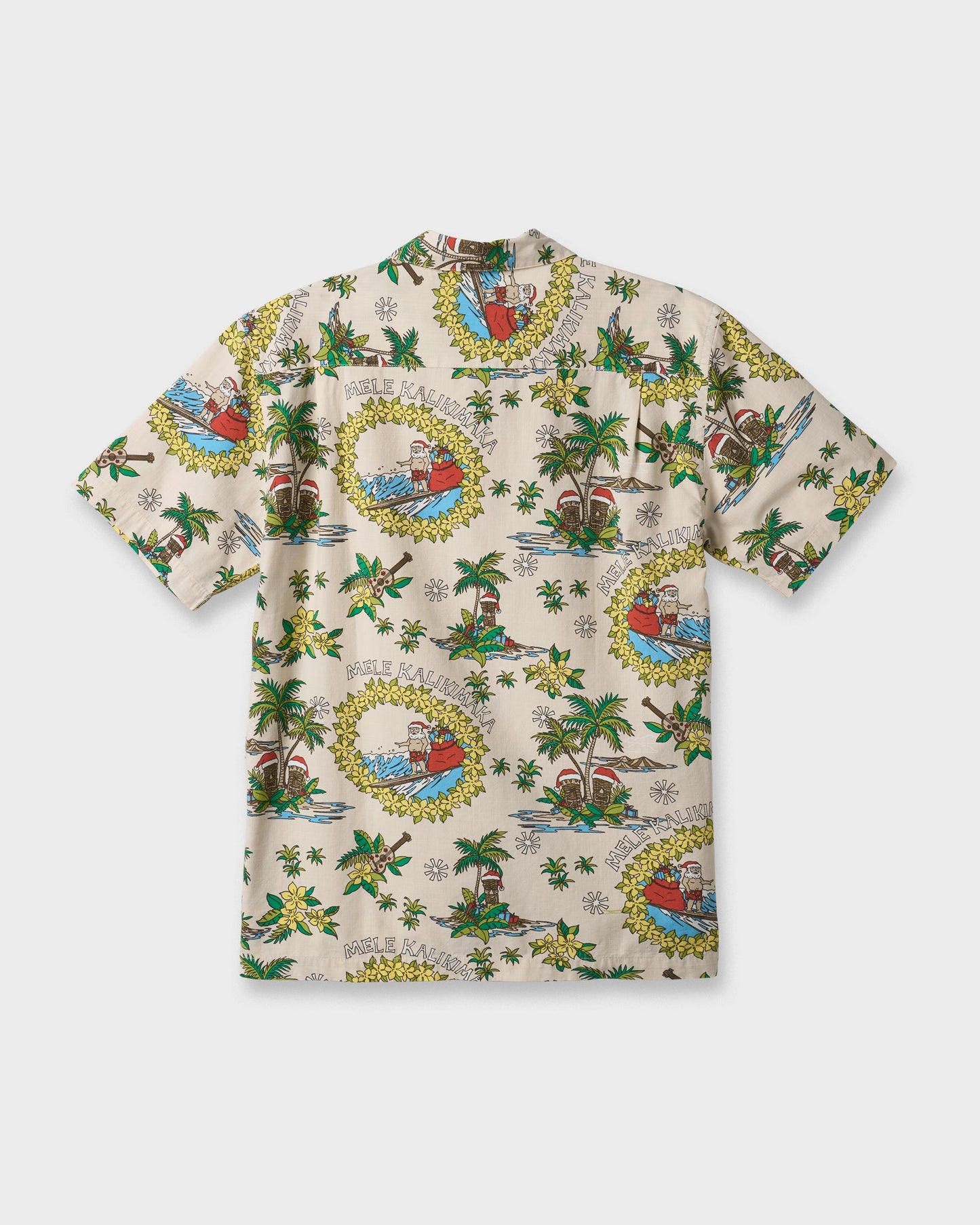 Waterman Surfing Santa Shirt - Moonbeam