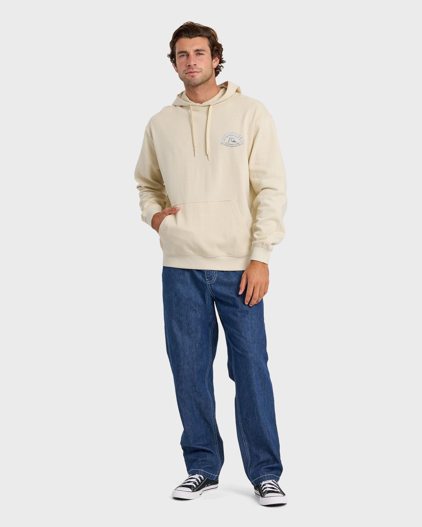 Graphic Pullover Hoodie - Bone White