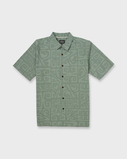 Waterman Tiki Beach Short Sleeve Shirt - Lily Pad