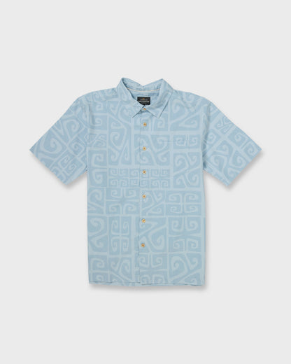 Waterman Tiki Beach Short Sleeve Shirt - Skyway