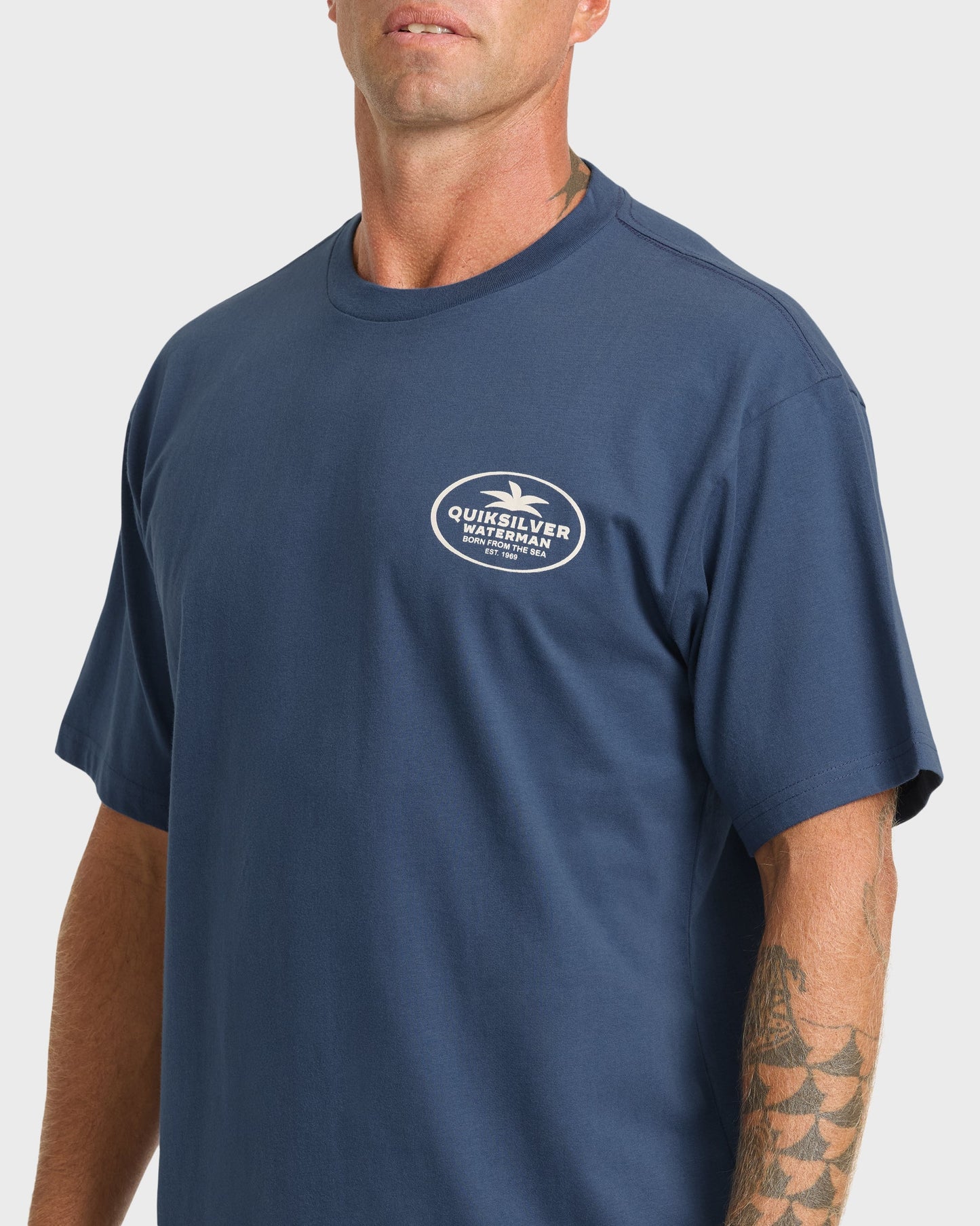 Waterman Union Made Sueded Short Sleeve T-Shirt - Dark Denim