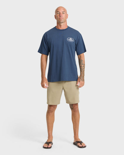 Waterman Union Made Sueded Short Sleeve T-Shirt - Dark Denim