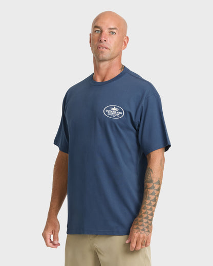 Waterman Union Made Sueded Short Sleeve T-Shirt - Dark Denim