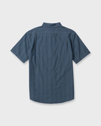Dobby Stripe Classic Short Sleeve Woven Shirt - Dark Denim