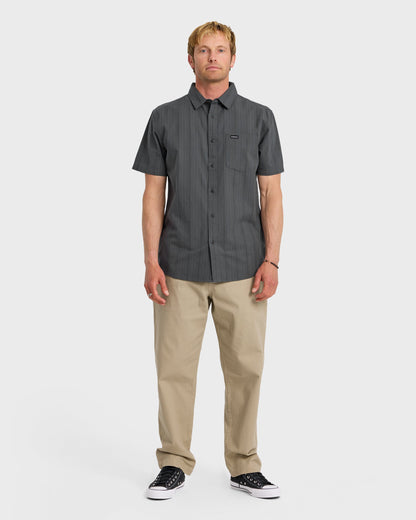 Dobby Stripe Classic Short Sleeve Shirt - Iron Gate