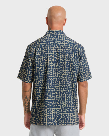 Waterman Coral Sea Performance Short Sleeve Shirt - Dark Denim