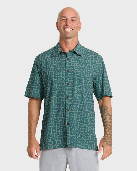 Waterman Coral Sea Performance Short Sleeve Shirt - North Atlantic