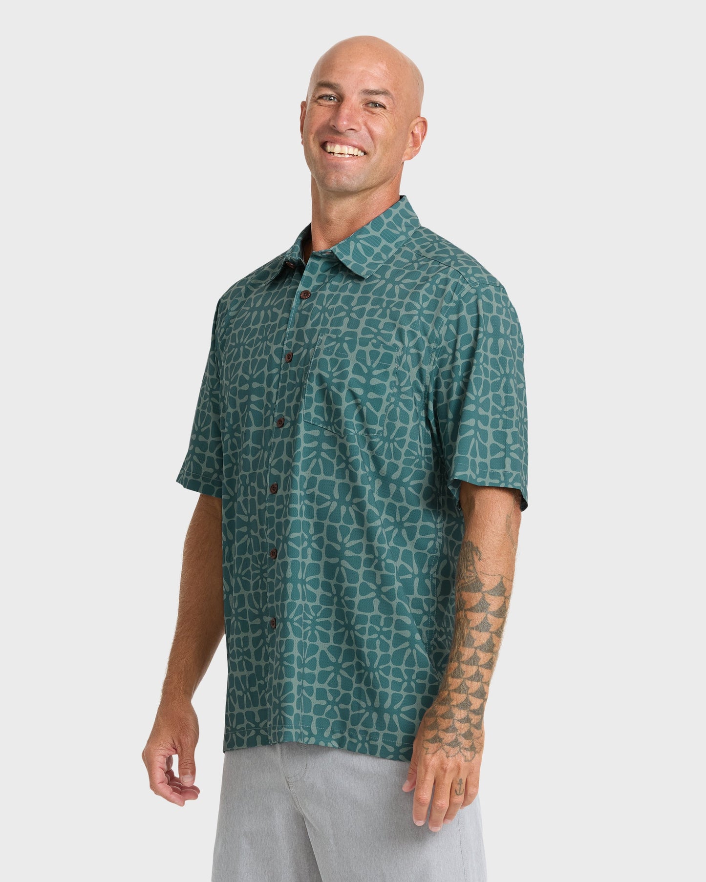 Waterman Coral Sea Performance Short Sleeve Shirt - North Atlantic