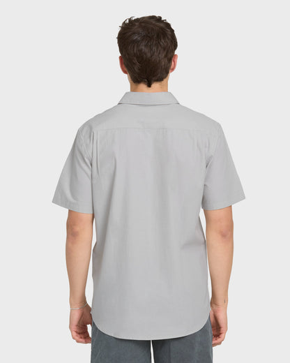 Shore Break Classic Short Sleeve Woven Button-Up Shirt - Micro Chip