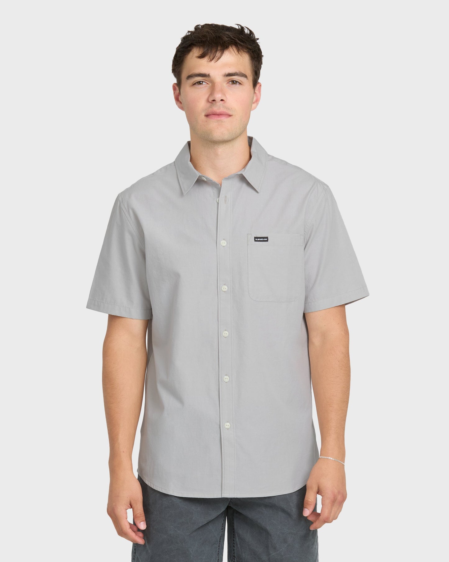 Shore Break Classic Short Sleeve Woven Button-Up Shirt - Micro Chip