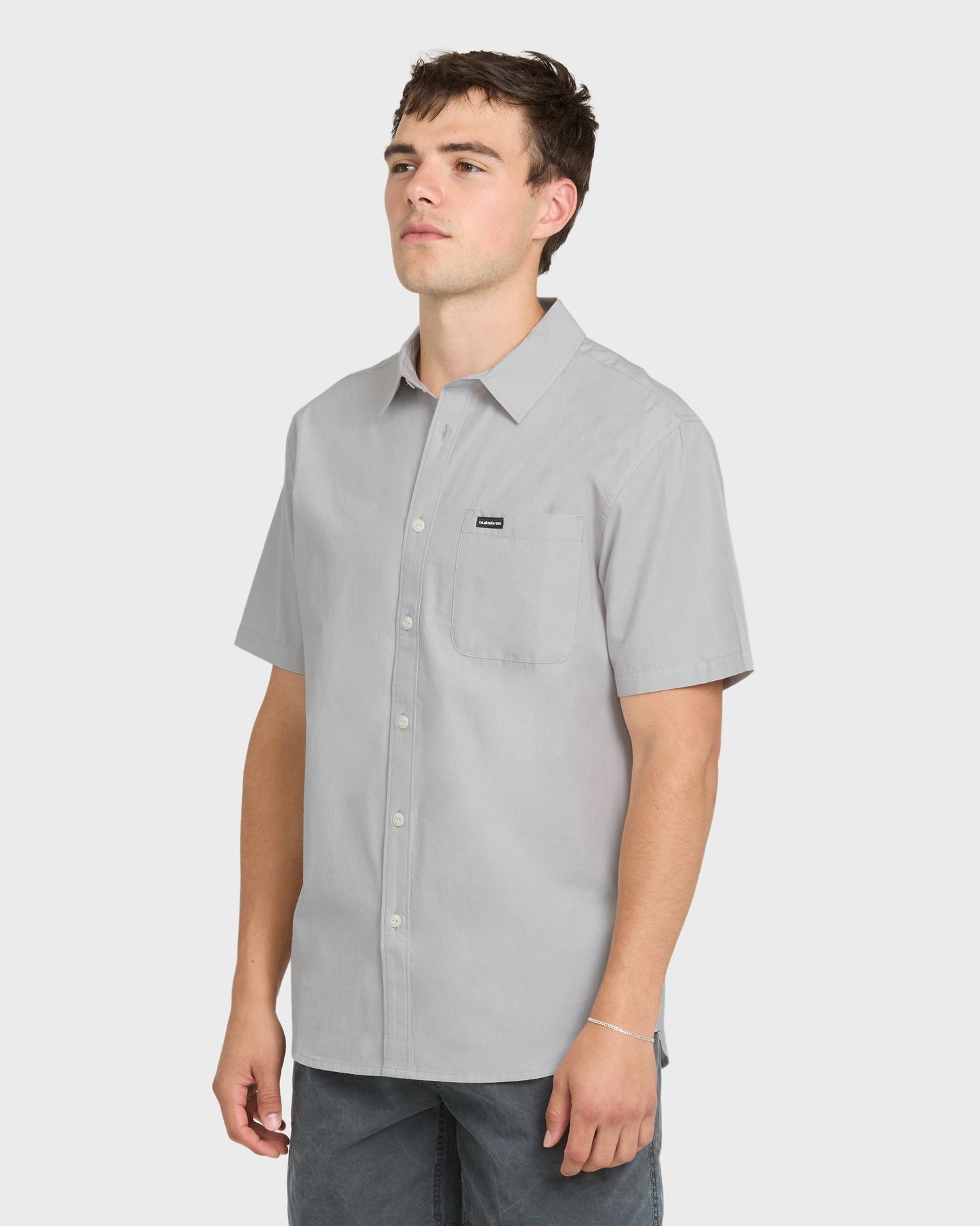 Shore Break Classic Short Sleeve Woven Button-Up Shirt - Micro Chip
