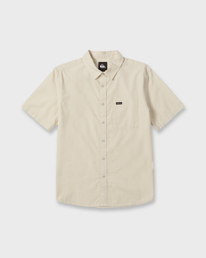 Shore Break Classic Short Sleeve Woven Button-Up Shirt - Silver Birch