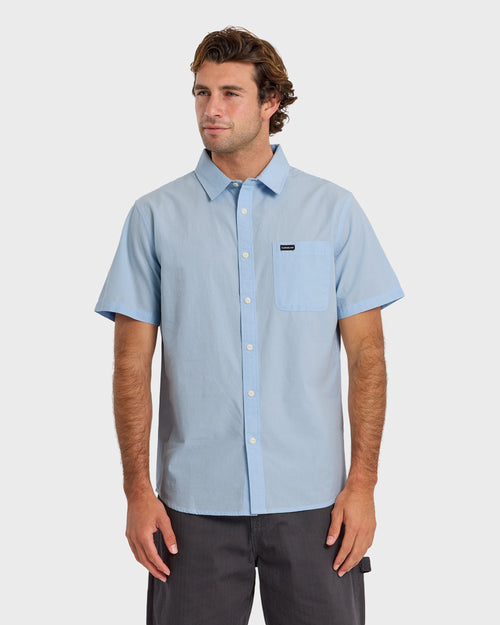 Shore Break Classic Short Sleeve Button-Up Shirt - Skyway