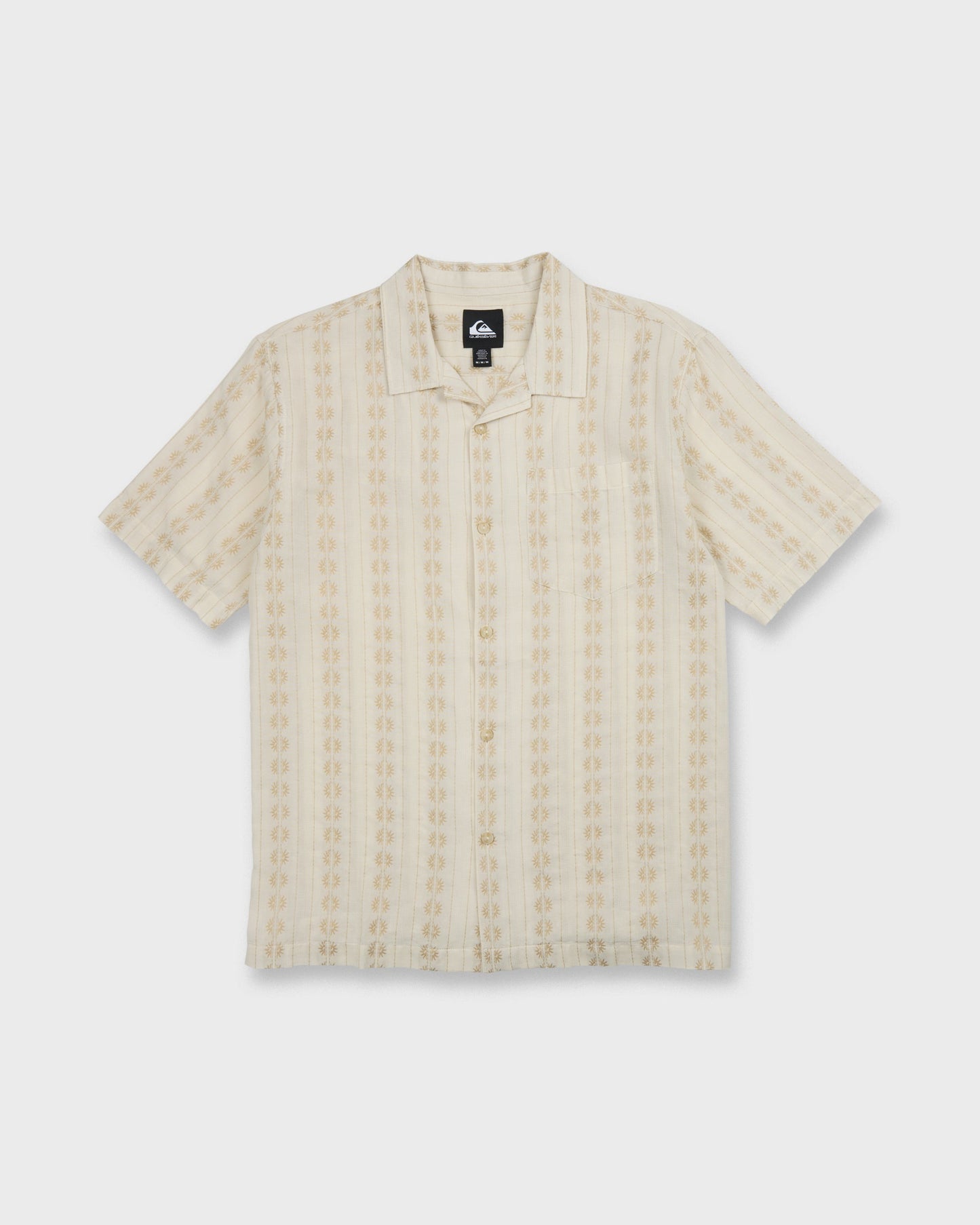 Bishop Jacquard Camp Short Sleeve Cotton Shirt - Twill