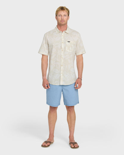 Cantina Classic Short Sleeve Cotton Shirt - Silver Birch