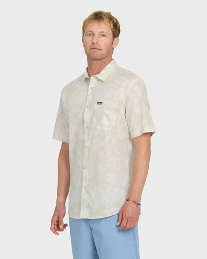 Cantina Classic Short Sleeve Cotton Shirt - Silver Birch