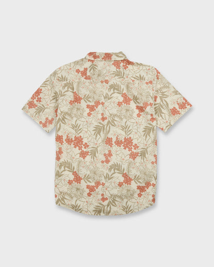 Jetty Bloom Classic Stretch Short Sleeve Woven Shirt - Bone White