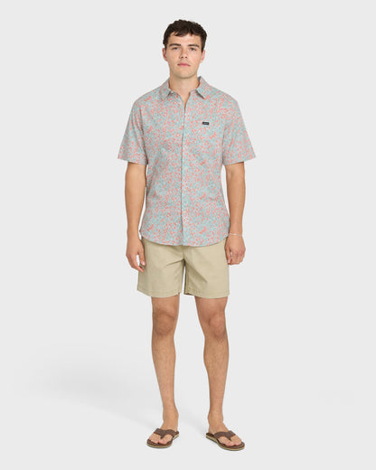 Ditsy Daze Classic Short Sleeve Woven Shirt - Blue Haze